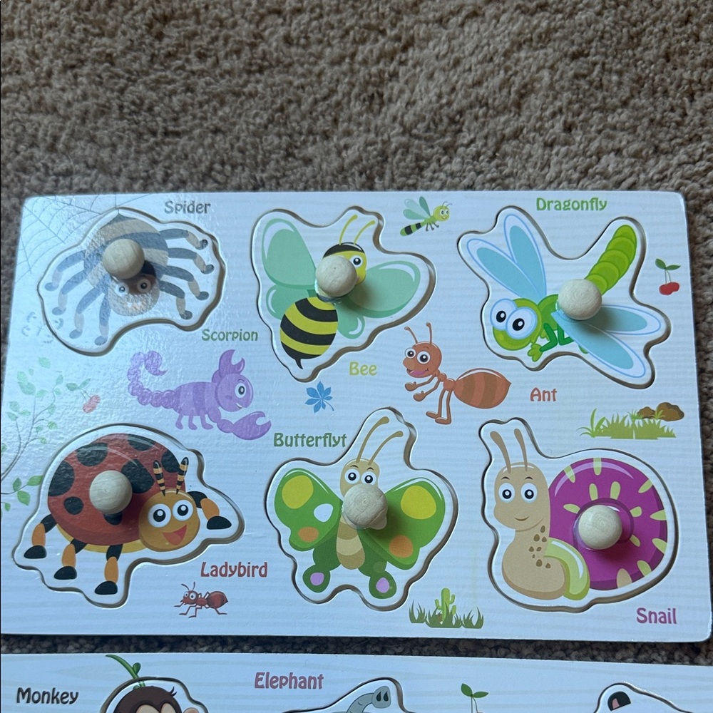 Animal and Shape Wooden Puzzle Set for Kids - Picture 2 of 7